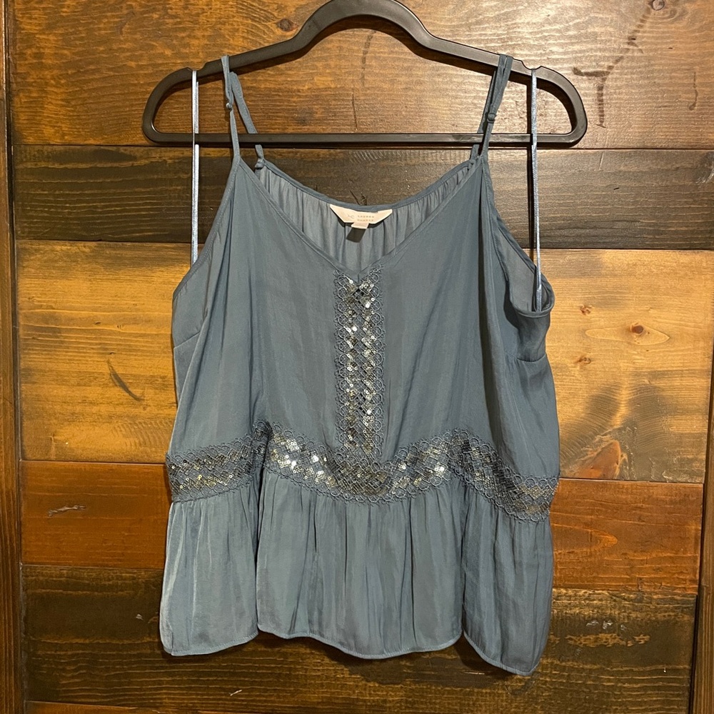 Lauren Conrad Blue Sequin Camisole Tank Top